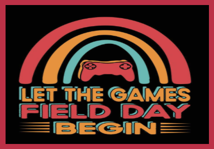 graphic of a video game controller under a rainbow